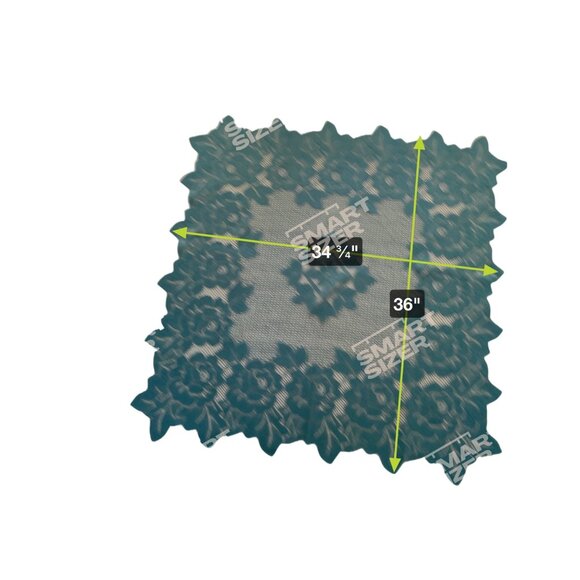 Lace Rose Flower Floral Green Tablecloth Holiday Party Open Weave Cutout Square - Picture 9 of 10